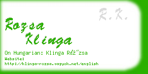 rozsa klinga business card